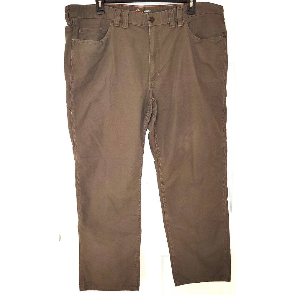 Two Pairs  RidgeCut Pants Mens Size 46x32 Khaki & Gray Straight Legs Workwear